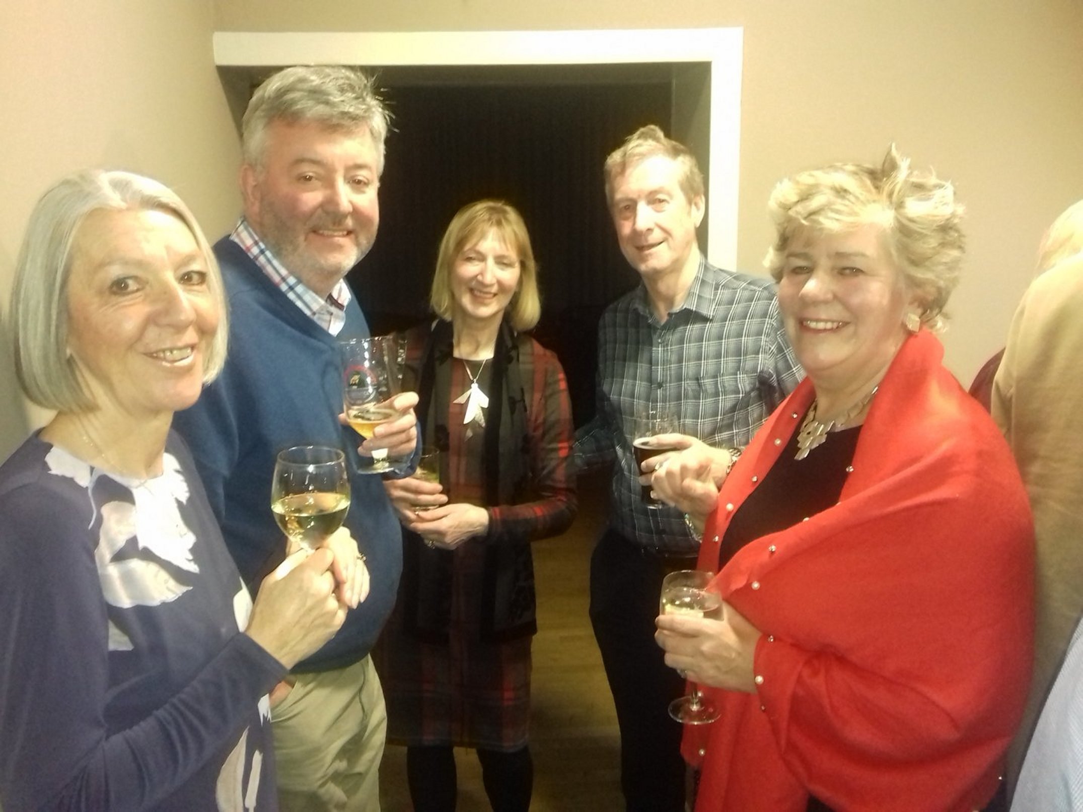 2018, November 30th. L to R: Rebecca and Cliff Simpson, Margaret and Colin Cruikshank and Leeona.