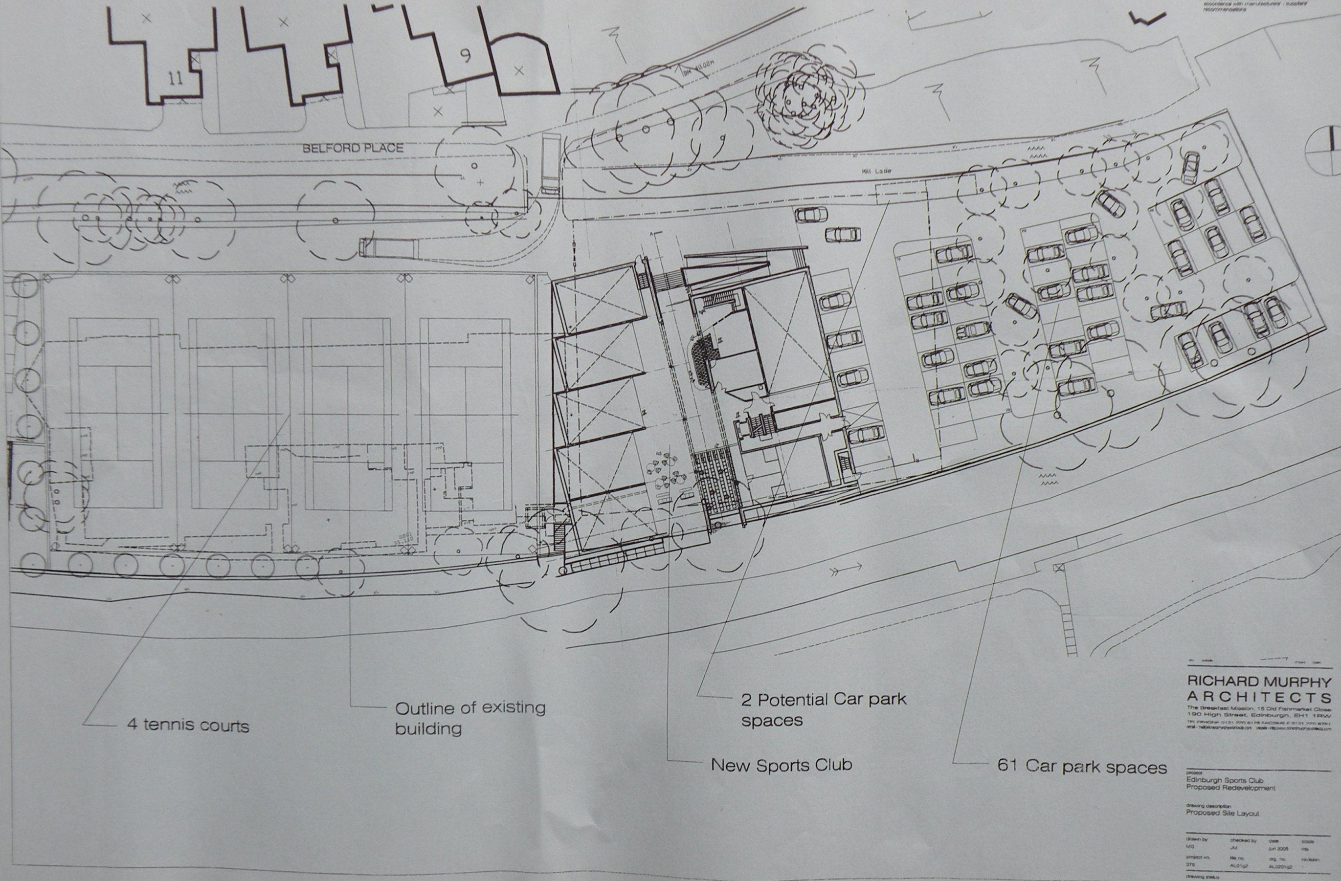 2005 June - new club - that looks very much like 4 tennis courts squeezed into a space for three.